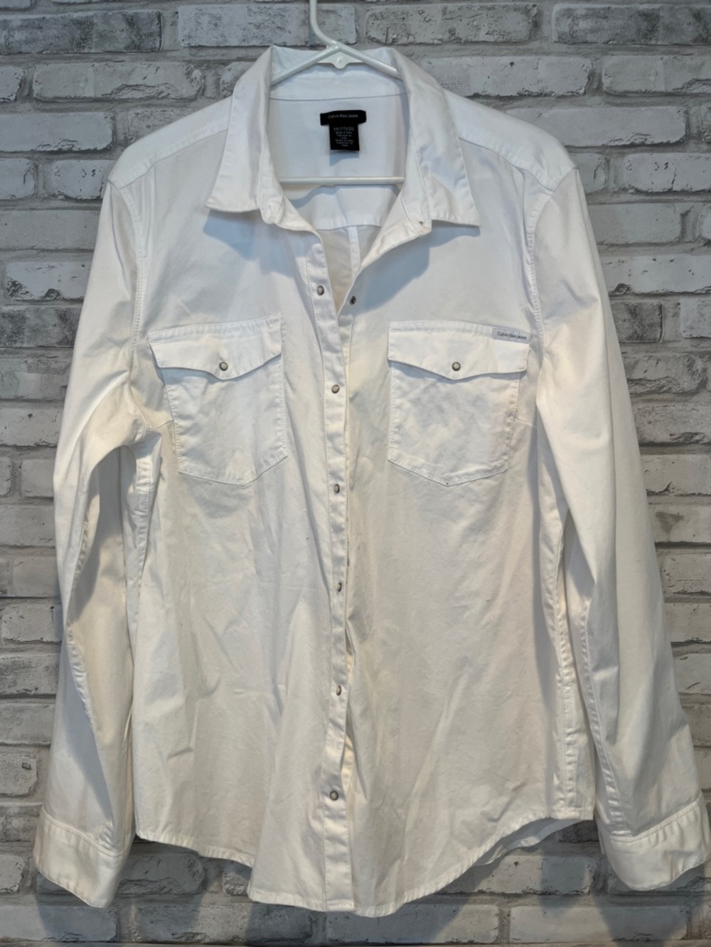 Calvin Klein Jeans White pearly snaps  Shirt - XXL women